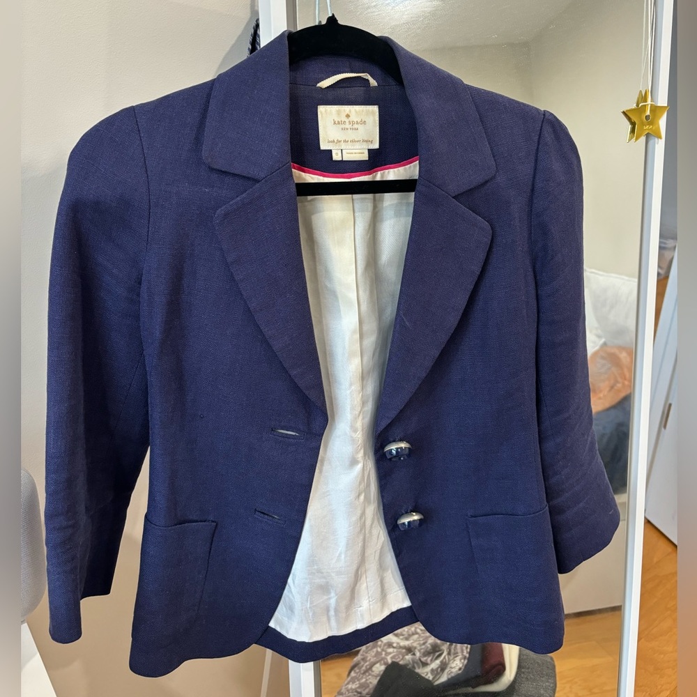 Kate Spade Cropped Linen Blazer